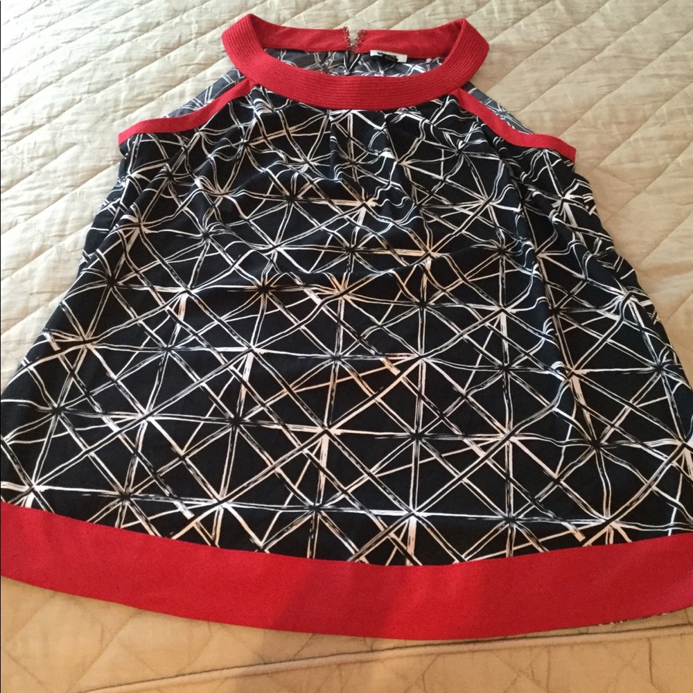 Red Corded Detailed Top
